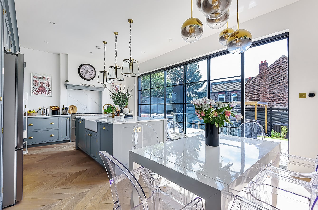 Hand-painted bespoke kitchen cabinetry by Form & Finish Co. in Southwest London showing expert brushwork and precision joinery